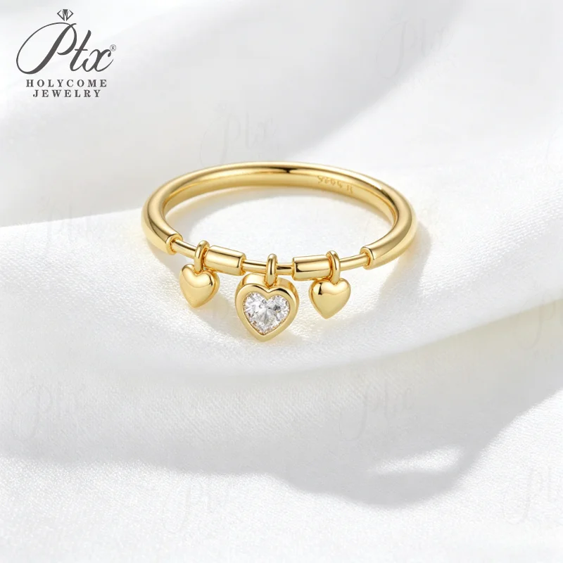 Cubic Zirconia Ring Heart 5A VVS1 Clarity 925 Sterling Silver Jewelry for Women Trending Everyday Commute Factory Directly Sale