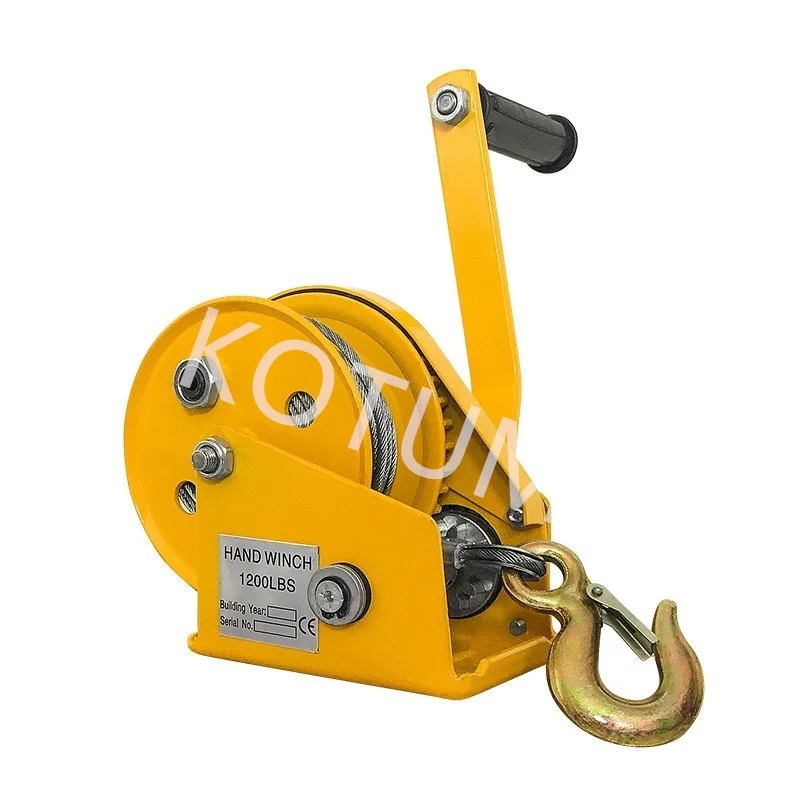 10m Hand Cranked Winch Self-locking Hand Cranked Winch 1200 Pounds 1800 Pounds Manual Traction Winch Small Hoist Crane