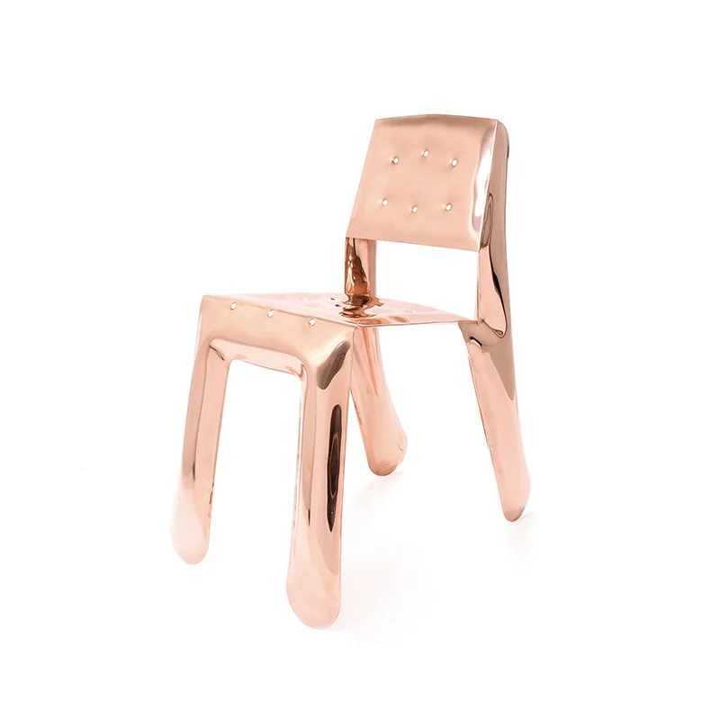 

Modern, creative, stainless steel, lounge chair, metal, backrest