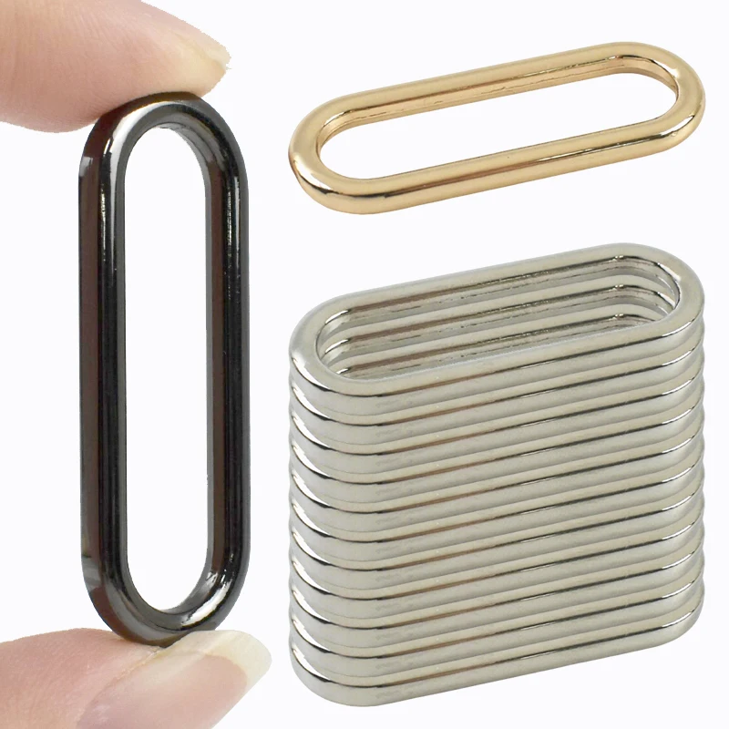 10Pcs 20-50mm O Ring Metal Oval Buckles Shoes Clasp Egg Buckle Bag Strap Connect Rings Adjust Hook Handbags DIY Accessories