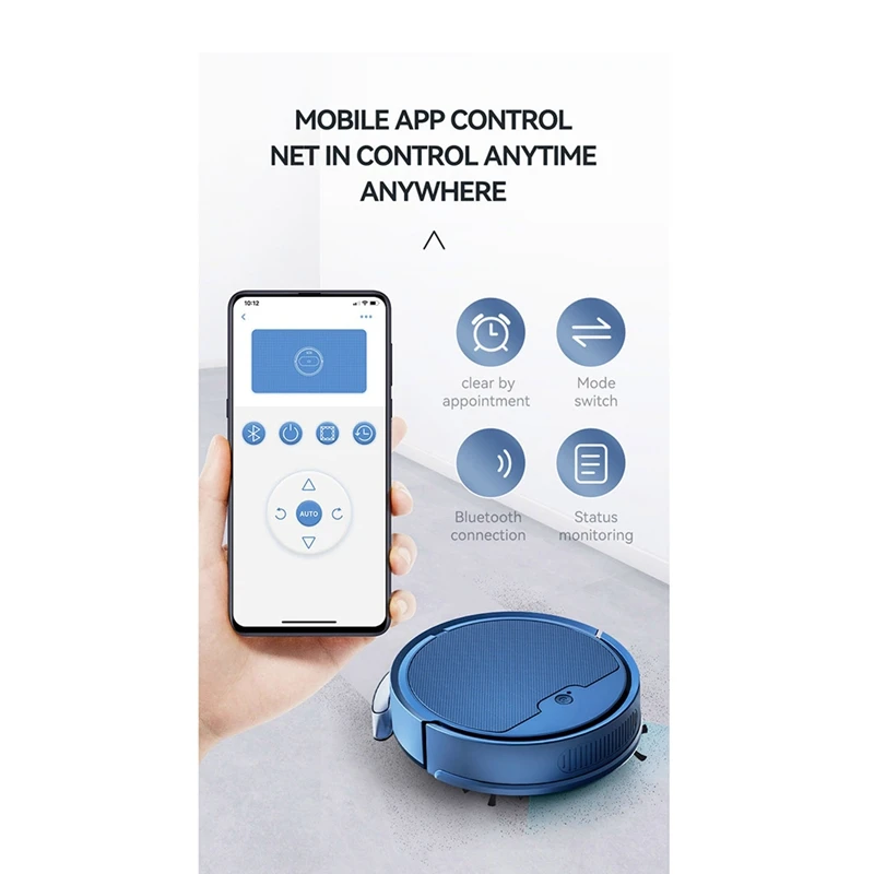 3 In 1 Smart Sweeping Robot Home Mini Sweeper Sweeping And Vacuuming Wireless Vacuum Cleaner Sweeping Robots Easy Install (Blue)