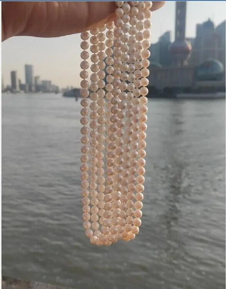 5pcs Dainty AAA+8-9mm South Sea White Pearl Necklace18