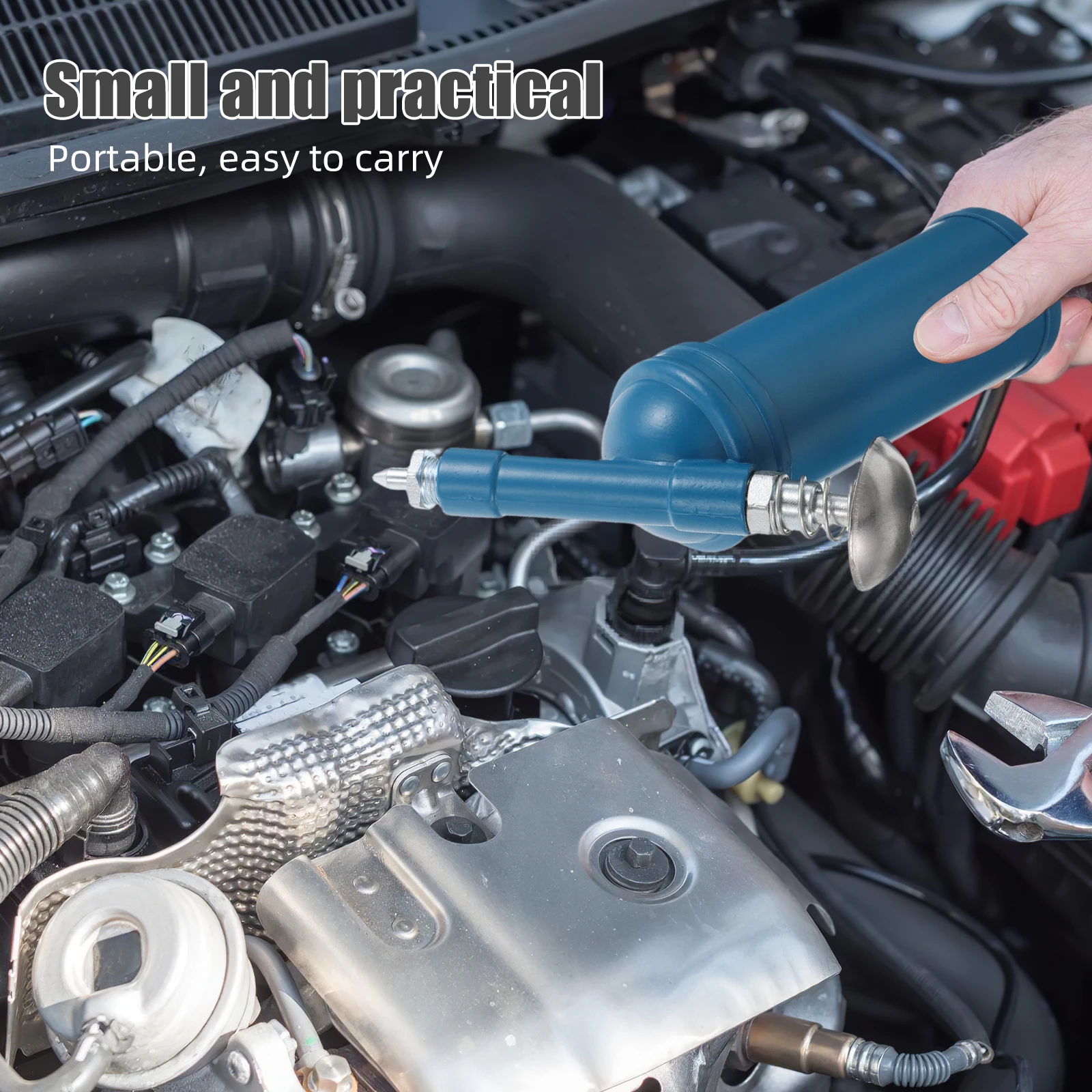 

80Cc Mini Manual Gun High Precision Lubrication Tool For Excavators Cars Machinery Sky Blue Electroplated Off Nozzle