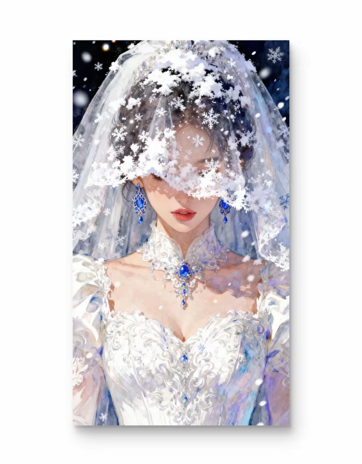 14ct 9ct 60x100cm Wedding Dress Girl Cross Stitch Embroidery DIY Printed Kits Needlework Set Decor Crafts With Needles 60 Colors