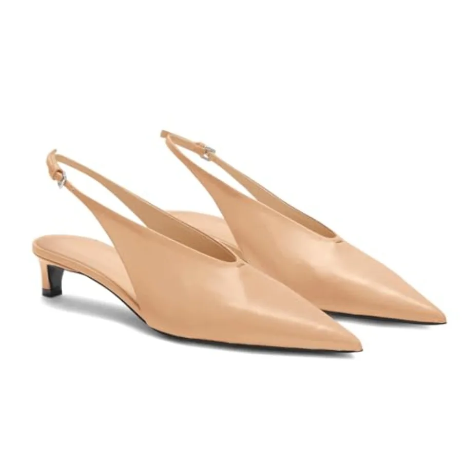 

Coutgo Women's Low Kitten Heel Pointed Toe Slingback Pumps