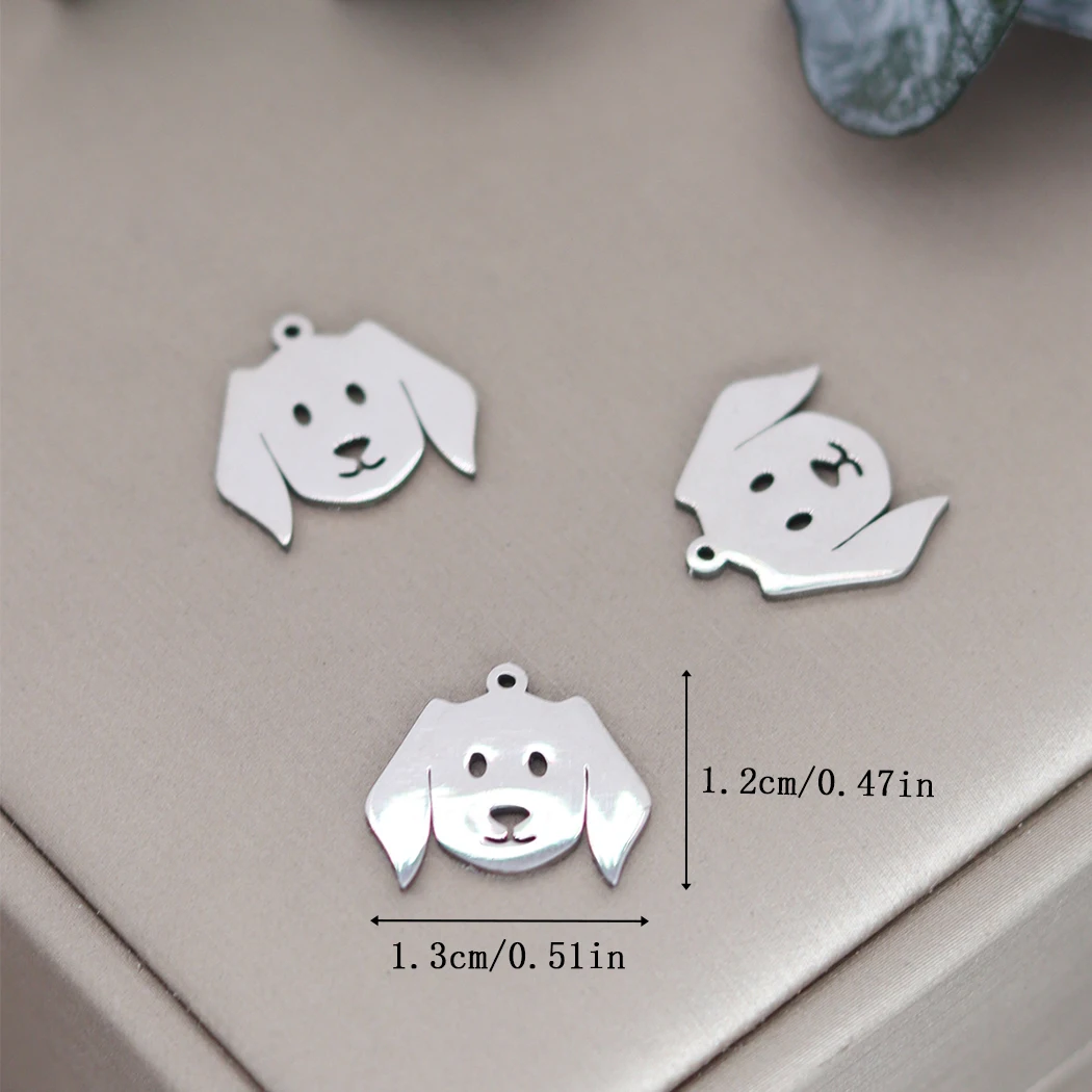 3pcs Animals Cute Puppy Charms Pendants Metal Dog Charms DIY Bracelet Earrings For Jewelry Accessories Finding