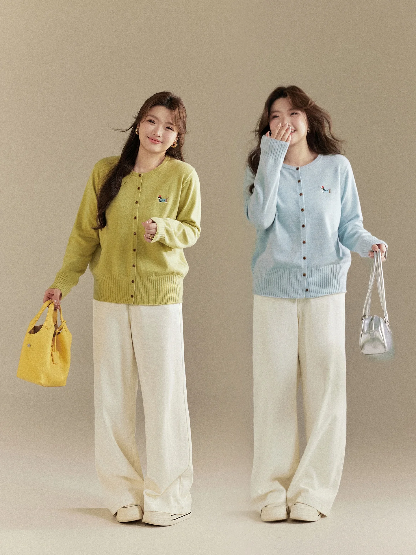 

Женский вязаный кардиган большого размера с круглым вырезом, свободного кроя, весенняя новинка, уникальный дизайн с изображением маленького собачки.