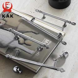 KAK Bright Chrome Kitchen Cabinet Handle Brass Cupboard Door Pulls Silver Dresser Drawer Knobs Furniture Handle Door Hardware