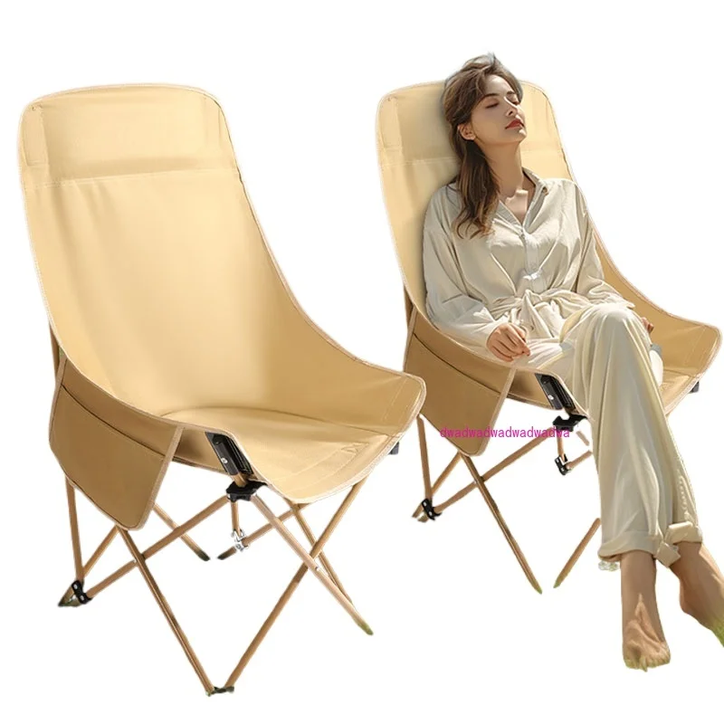 Moon chair outdoor folding breathable camping high back chair stall barbecue sketch beach chair