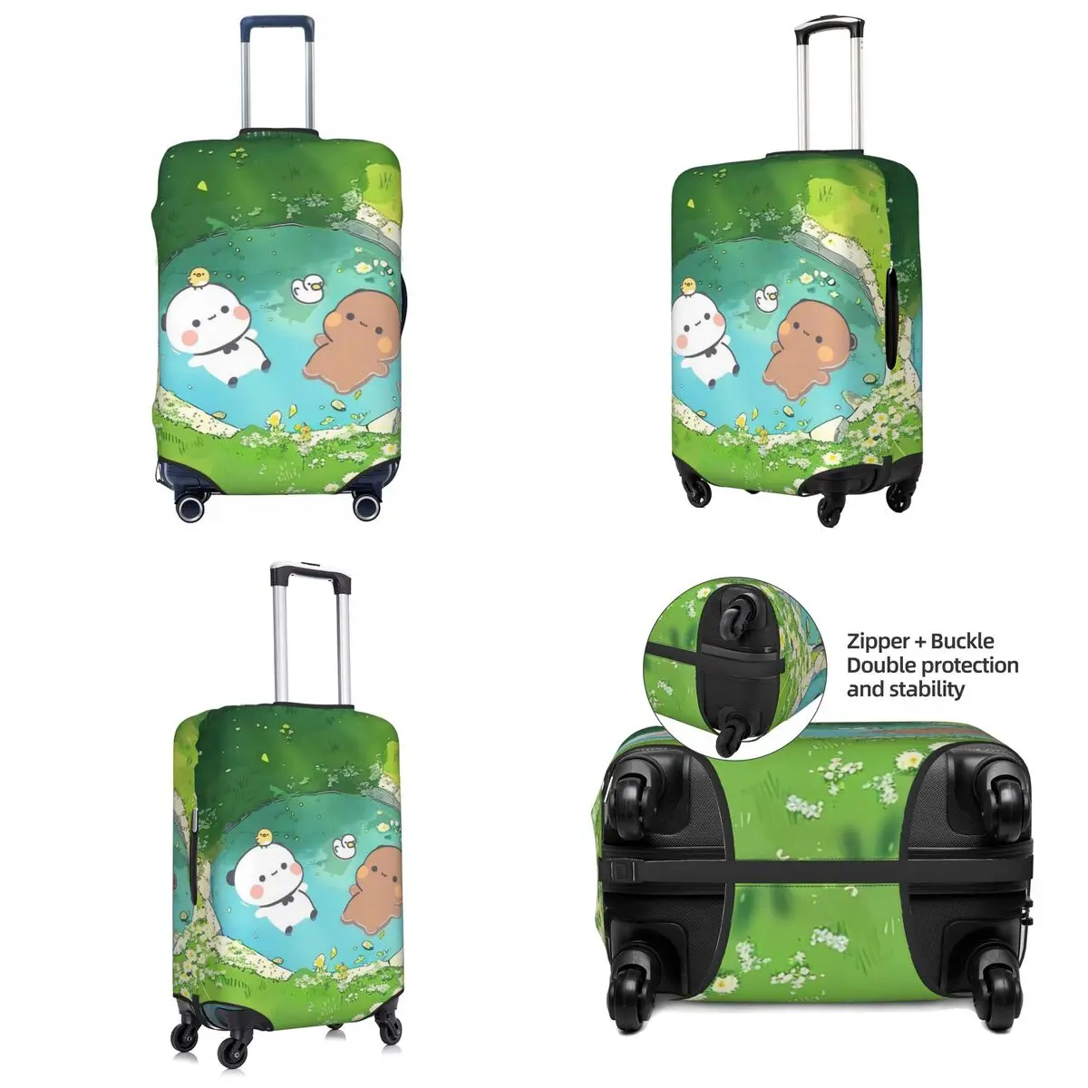 Bubu Dudu Cute Cartoon Bear Suitcase Cover Business Flight Useful Luggage Supplies Protection