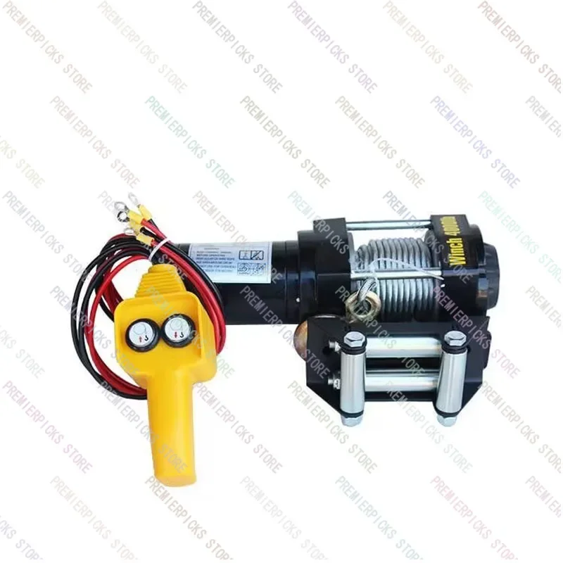 Electric Winch 12V  Hoist Car  24V  Motor 1100W Horizontal Traction 3000 Lbs