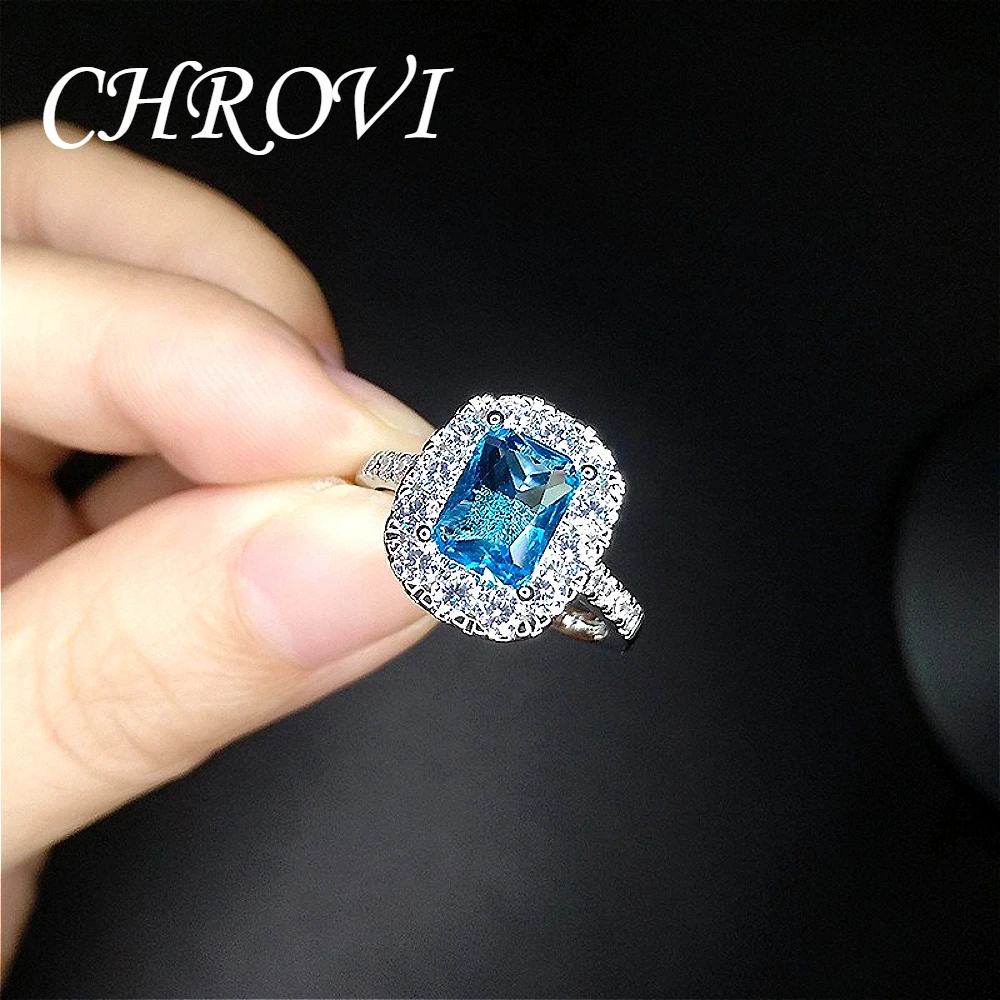 New 925 Pure Silver Luxurious Small Colored Diamond Ring, Colored Gemstone Row Ring, Finger Ring for Women