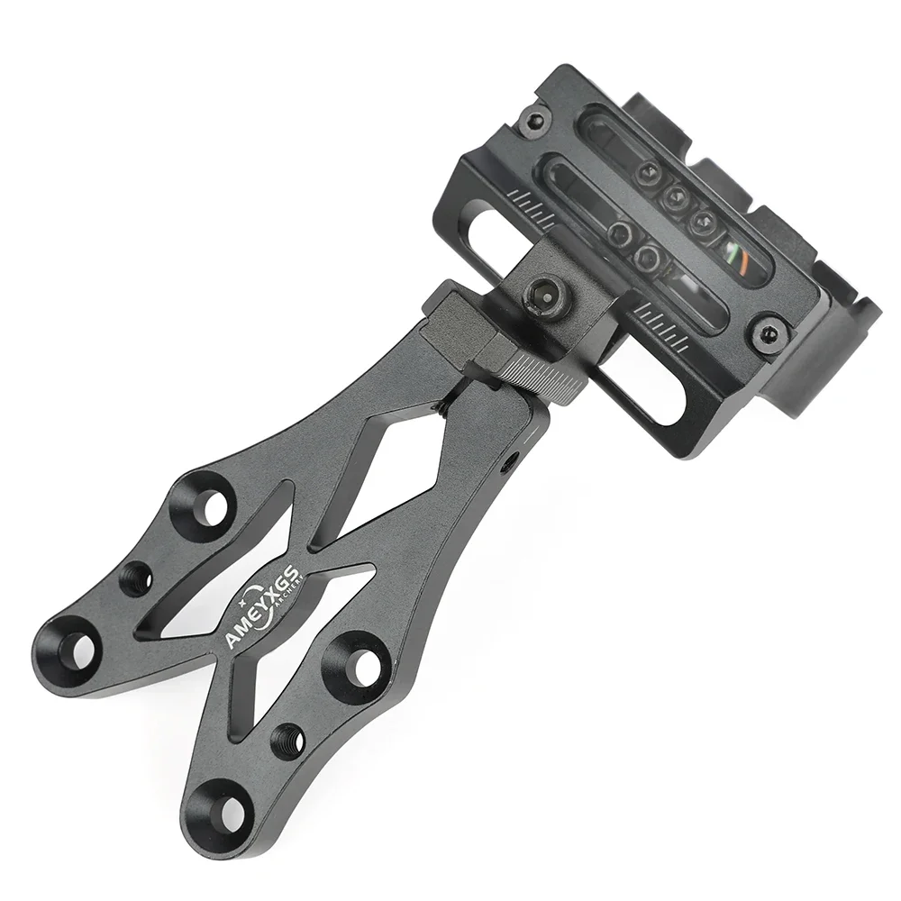 Archery Sight 5-Pin 0.019" Optical Fiber CNC Machined Alloy Sight for Adult Compound Bow Field Targeting Aiming Recreational Shooting Replacement Gear