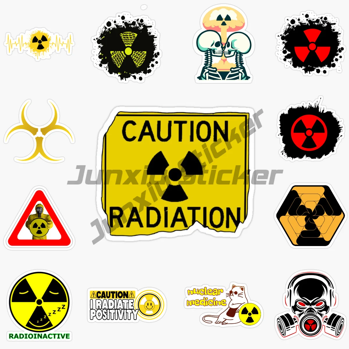 

WARNING RADIATION Stickers Waterproof Removable Stickers Decor Reflective Vinyl Self-adhesive Decal