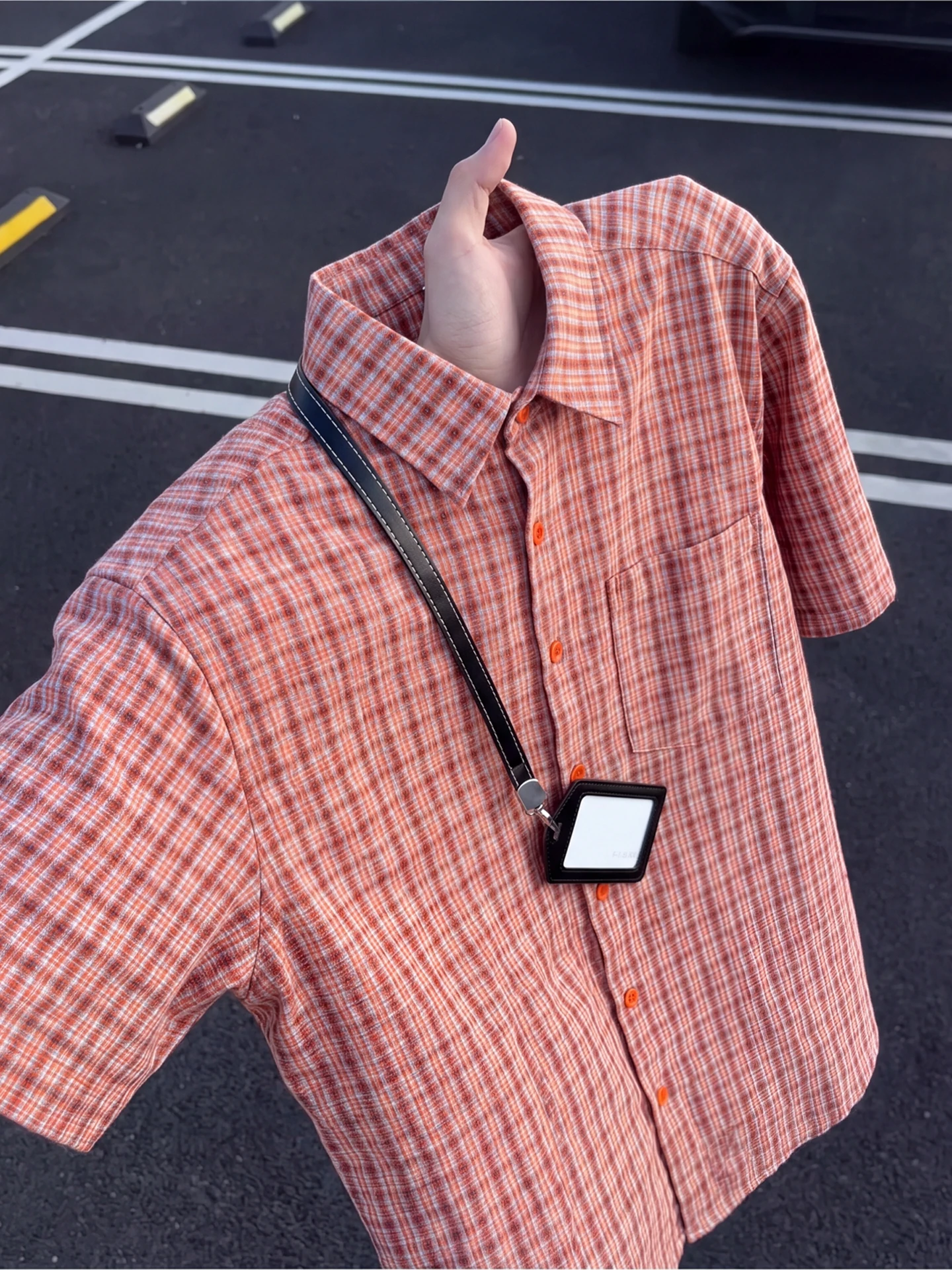 Men's Plaid Short Sleeve Shirt Summer Thin Casual Half Sleeve High End American Retro Brand Loose Fit Breathable Sun Protection