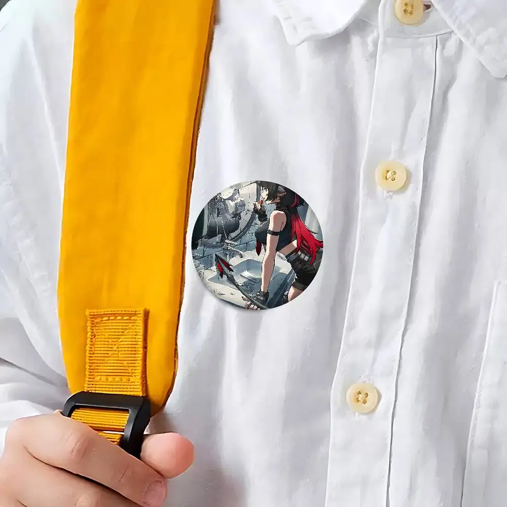 J-Jane Doe دبوس زر ناعم مشرق مطبوع أيقونة هدية للأصدقاء شارة طوق بروش طية صدر السترة دبوس معدني