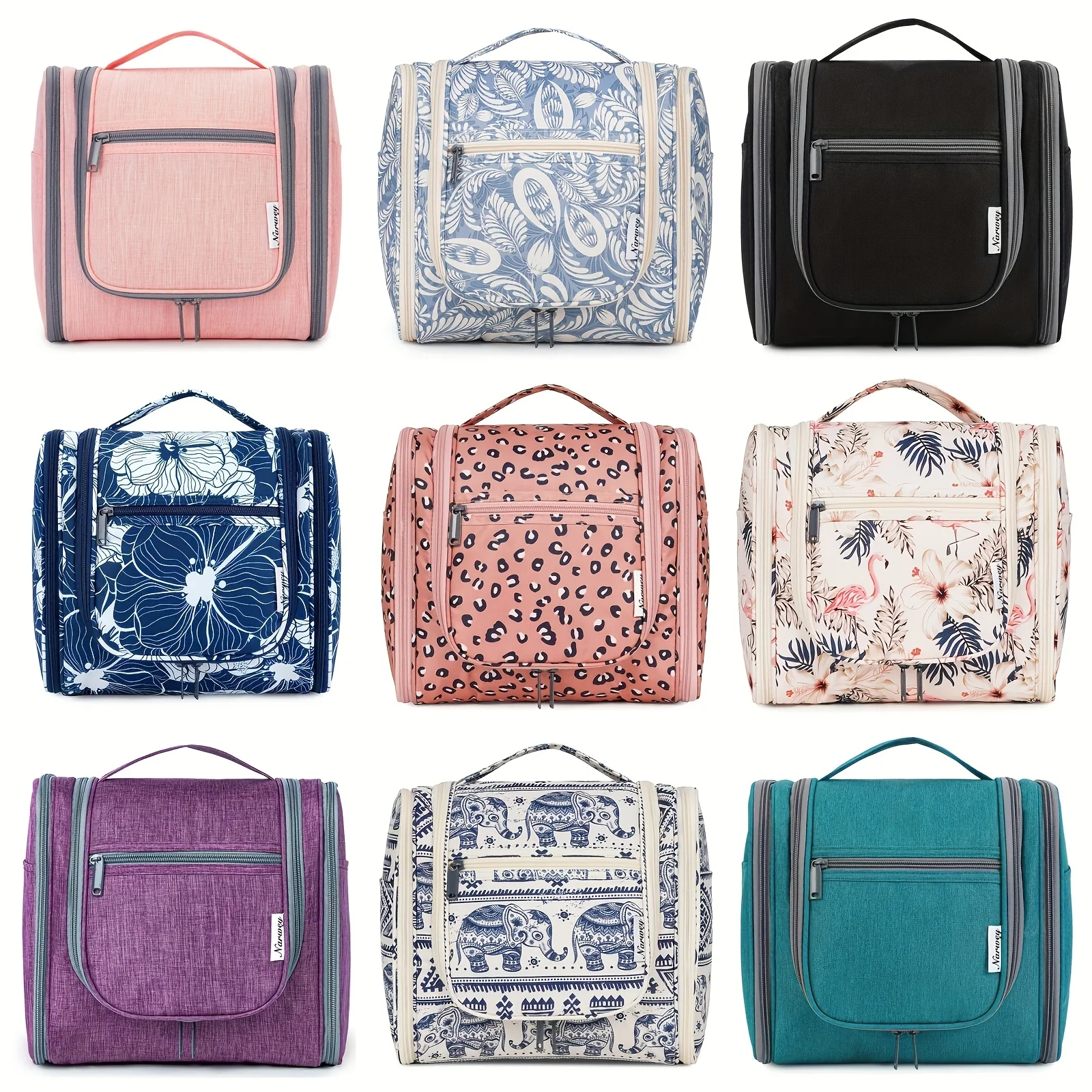 

Hanging Toiletry Bag for Women - Large Capacity Portable Cosmetic Case Travel Toiletry Organizer Bag Portable Cosmetic Bag with Hanging Hook And Multiple Pockets Travel Makeup Bag with Handle for Holiday Trip, Large