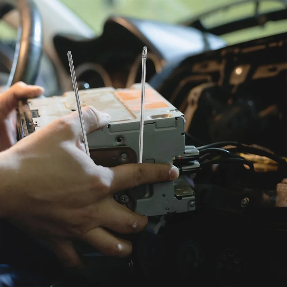 ชุดเครื่องมือถอดวิทยุติดรถยนต์รูปตัวยู 2 ชิ้น อุปกรณ์ถอดเครื่องเสียงรถยนต์ เครื่องมือถอดเครื่องเล่นซีดี ดีวีดี