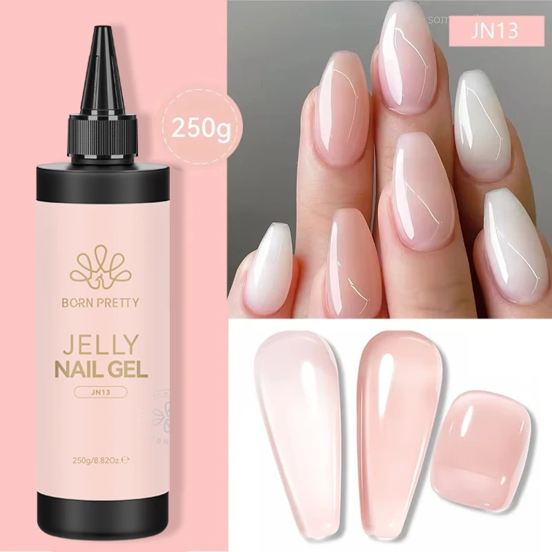 BORN PRETTY 250g Milky White Jelly Nude Gel Nail Polish Refilled Package Translucent Clear Semi Permanent Soak Off UV Gel image 3