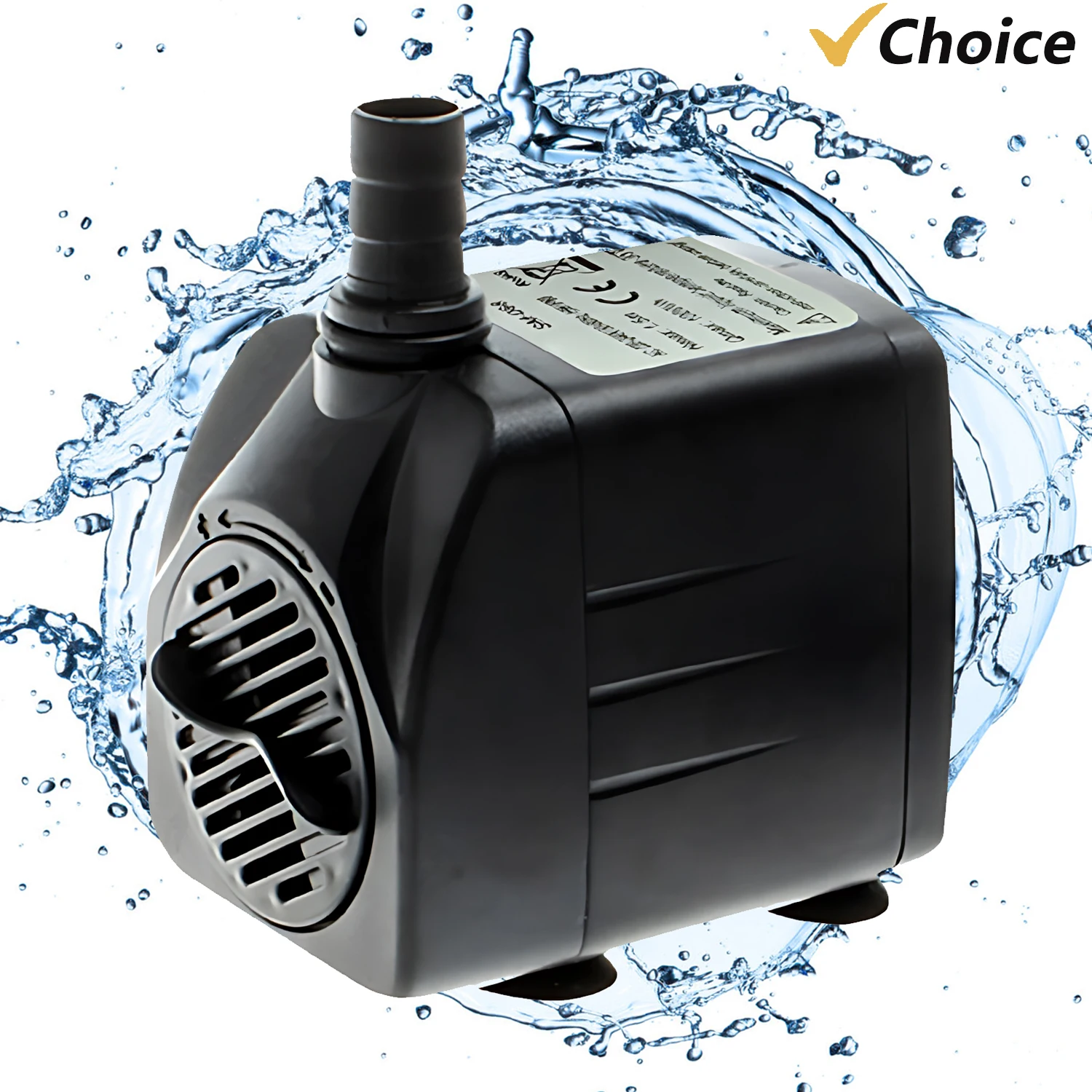 Mini Submersible Water Pump Flow Adjustable Electric Max 1000L/H Flow 4.9ft Lift Portable Mini Pump with 6.5ft Cable and CupBase