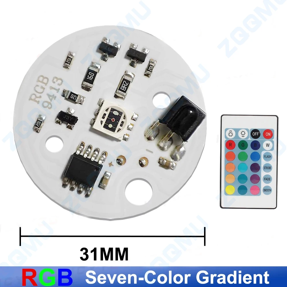 DC5V kolorowa płyta lampka USB RGB z gradientem 31MM 38mm źródło światła z pilotem do oświetlenie sceniczne LED drewniana lampa bukowego