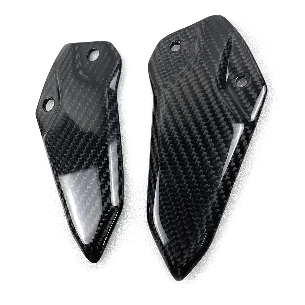 3K Full Carbon Fiber Heel Plate Foot Peg Covers Plates Guard Motorcycle Body Fairings For Kawasaki ZX25R 2020 2021 2022