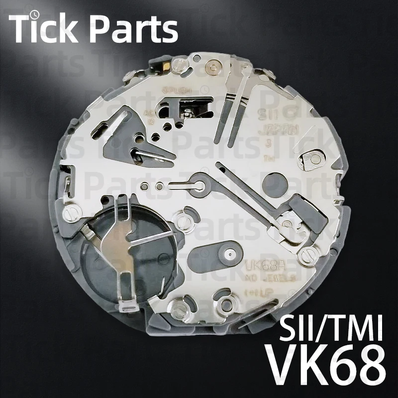 VK68 Watch Movement 3/6/9 Second Quartz 6-Hand Quartz Caliber New Watch Parts