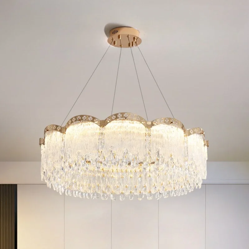 

Full-spectrum living room crystal chandelier, bedroom French luxury style dining table, high-end European-style lamps