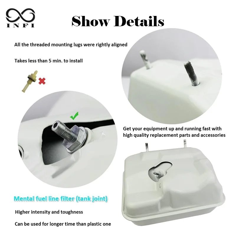 مجموعة خزان الوقود لمحركات Honda GX140 GX160 GX200 5.5HP 6.5HP، جزازات العشب، الفرامل، غسالة الضغط، مضخة المياه، المولدات #5