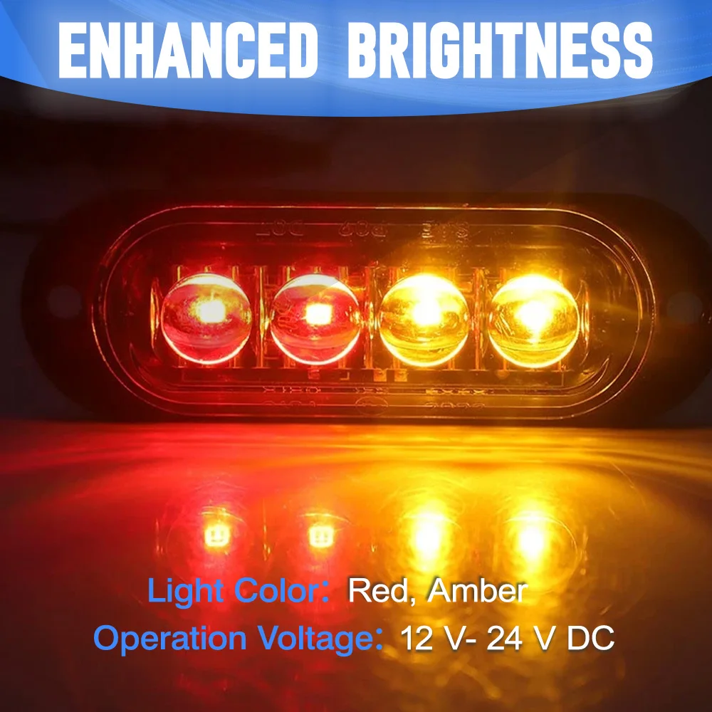 

2/4LED Truck Side Marker Light Grill Turn Signal Position Light Clearance Trailer Light For Van Pickup Lorry Bus Boat RV 12V 24V