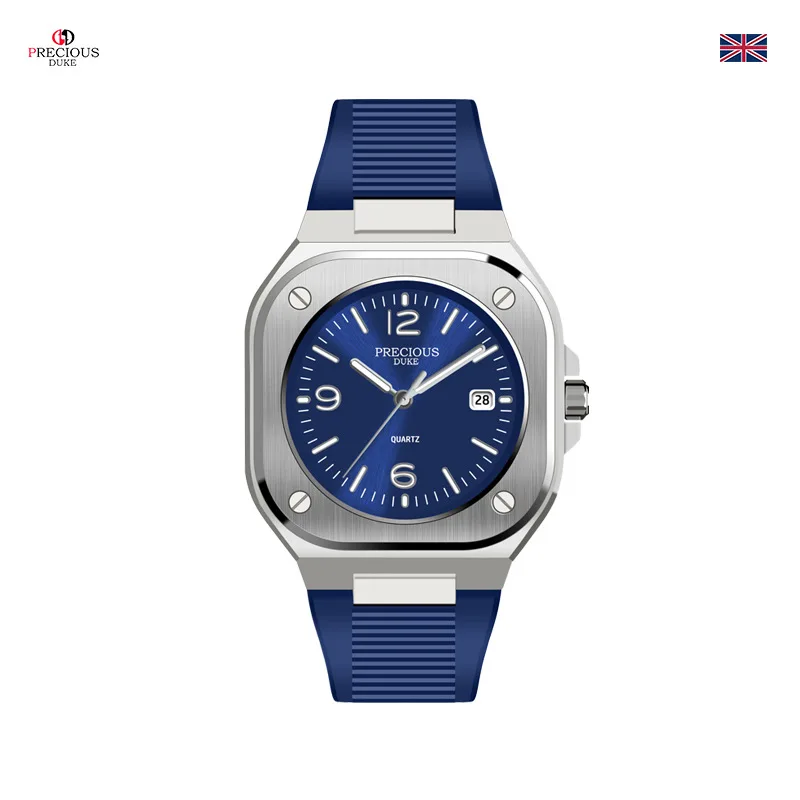 Quartz Watch for Men Business Series with 41mm Diameter 12mm Thickness Luminous and Calendar Functions Waterproof to 30 Meters