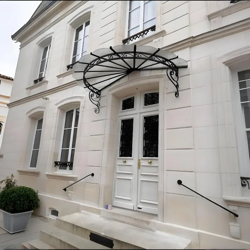 Canopy entry door rainproof and wrought iron carved canopy