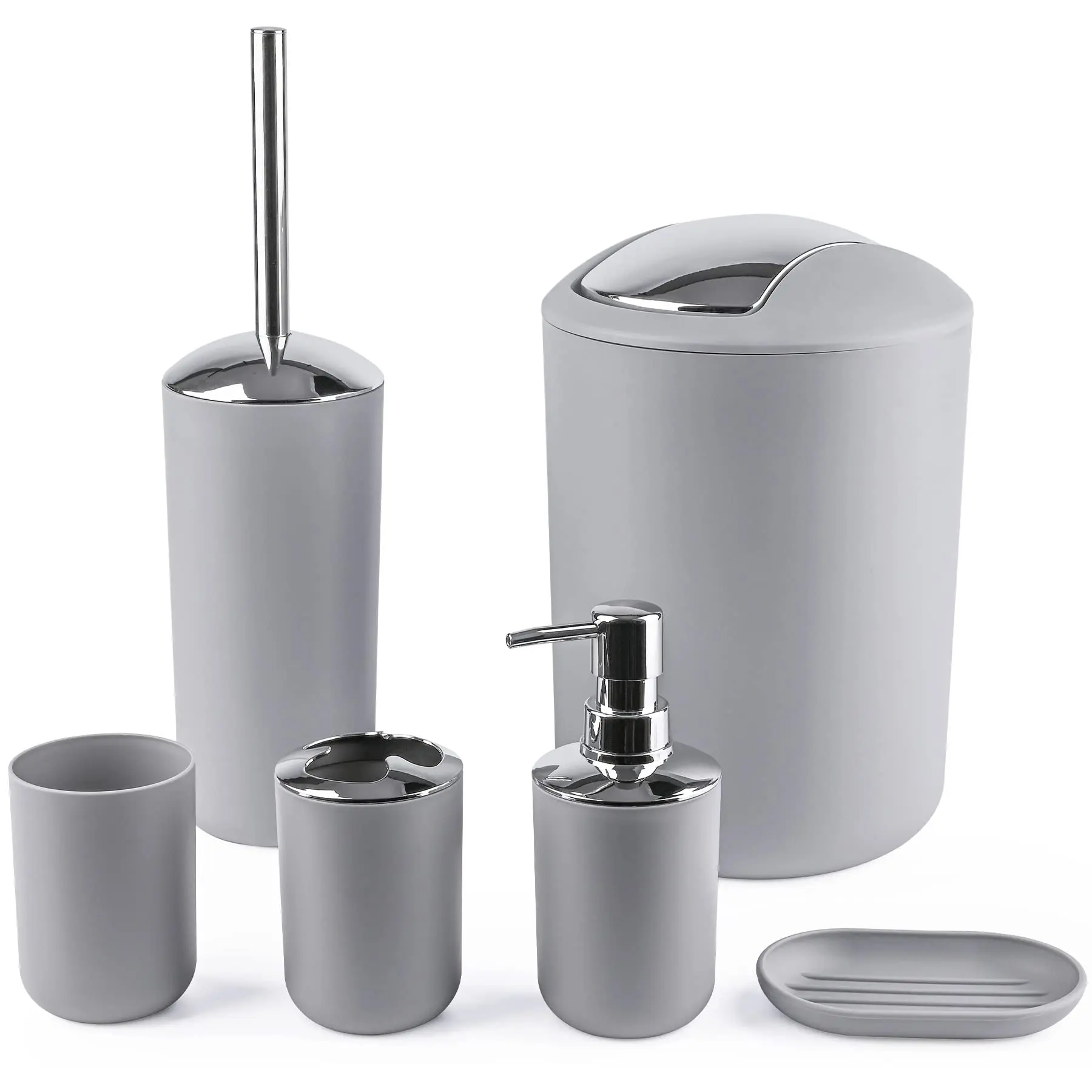 

6 pcs Bathroom Accessories Set, Bathroom Decor Sets Includes Soap Dispenser, Toothbrush Holder, Toothbrush Cup, Soap Dish