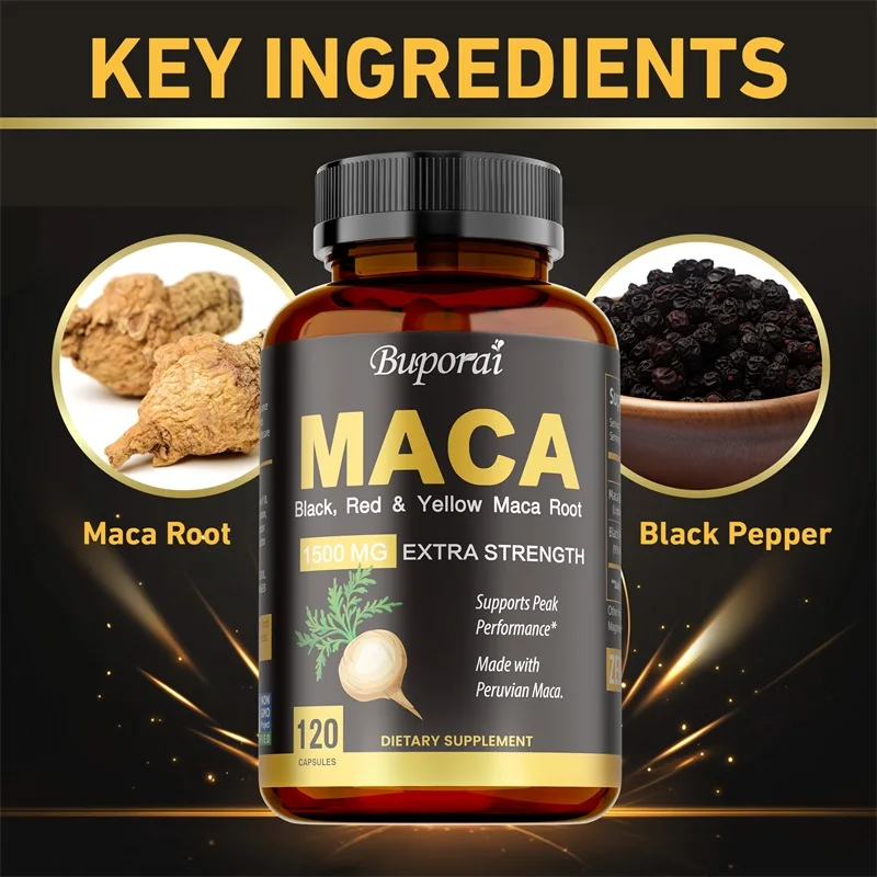 Maca Capsules - Reduce Fatigue, Hormone Balance, Regulate Mood, Improve Athletic Performance, Increases Energy and Endurance