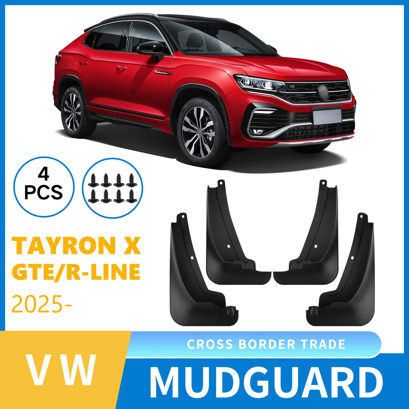 

Mudguard For Volkswagen Tayron X/GTE/R-Line 2020-2025 mudguard sheet,Front Rear Flares Splash Guards Cover Car Accessorie