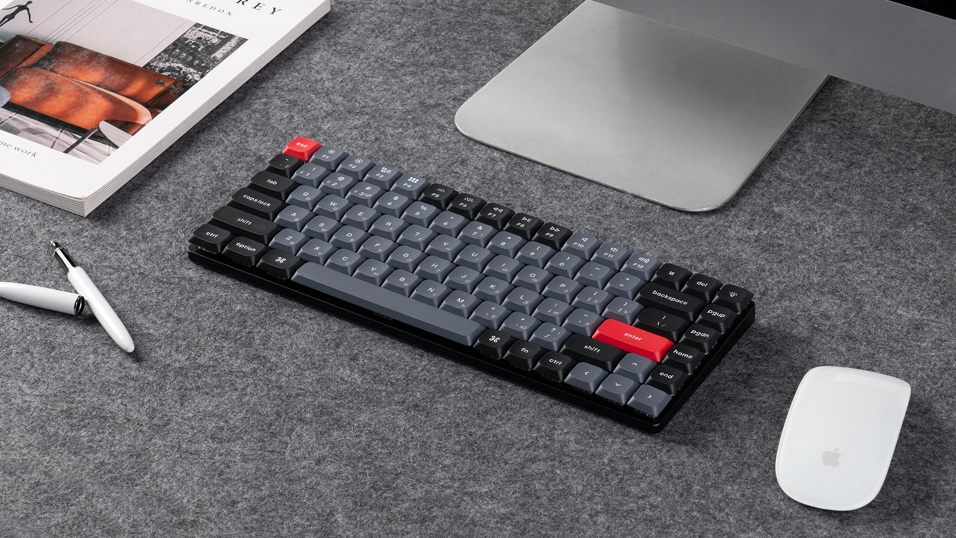 Keychron-K3 Pro teclado mecânico sem fio, layout russo, PBT Keycaps, RGB Backlight, Hot-Swappable Gateron Switch, QMK