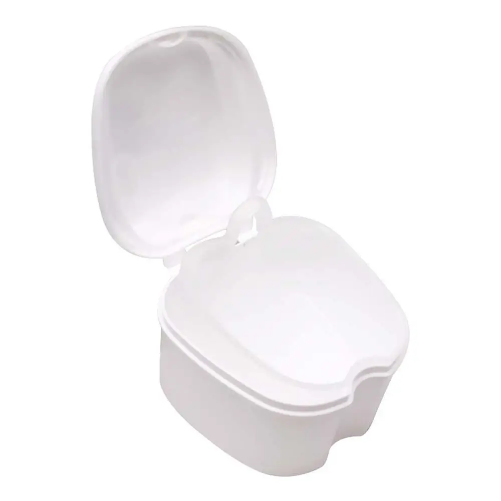 

Case with Hanging Net Oral Care Denture Retainer Case False Teeth Storage Box Mouth Guard Container Tooth Clean Organizer