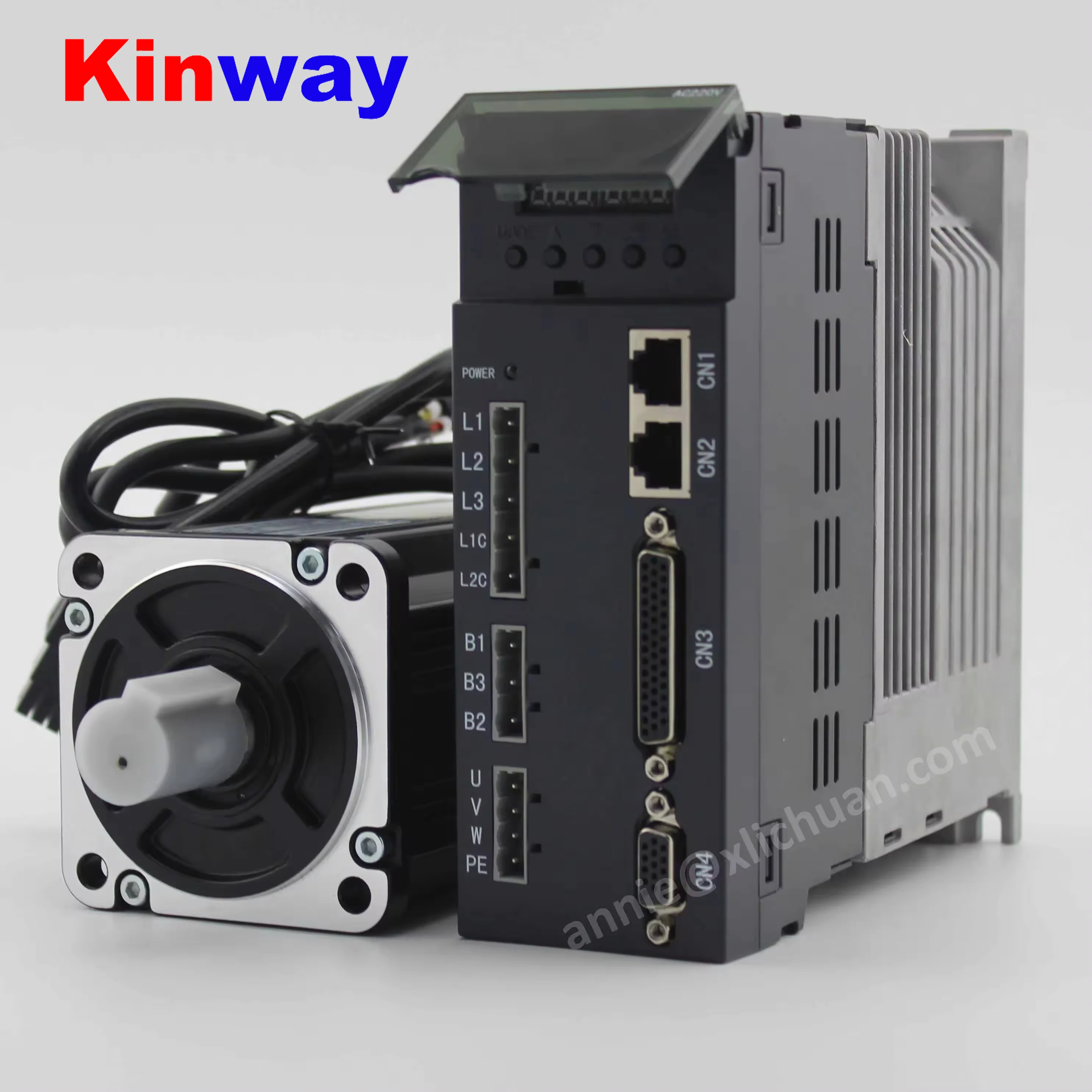 Kinway cnc servos 2KW 130ST-M07725 7.7Nm 2kw servo motor 2500rpm Incremental 2500ppr encoder motor servo