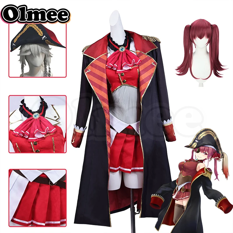 [Olmee] In Stock Houshou Marine Classic Outfit Cosplay Costume Full Set Wig Hololive Holo Vtuber Halloween Xmas