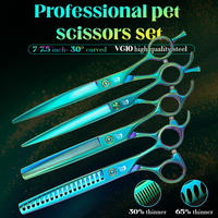 Crane Green 7.0/7.5 inch professional pet grooming scissors set VG10 steel light weight easy to use for professional groomer