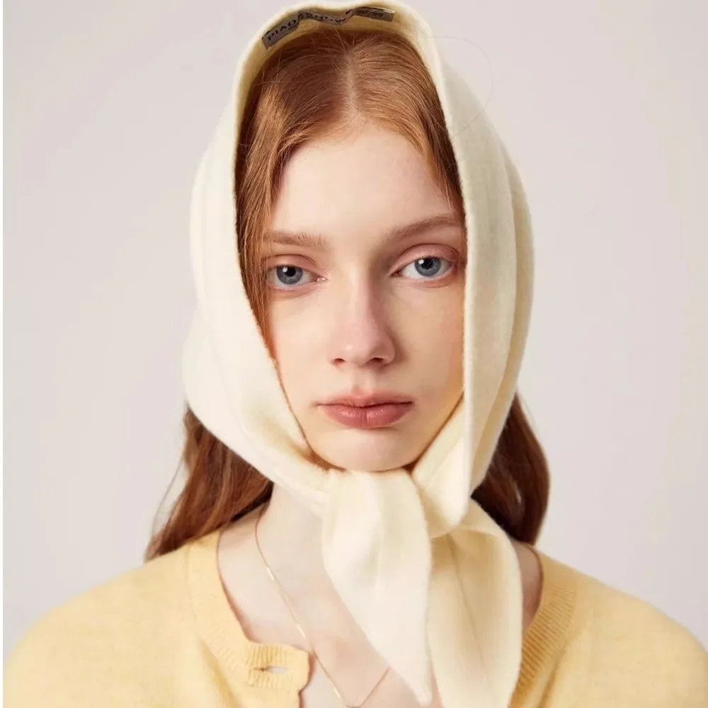 Long Solid Color Knitted Triangle Scarf Wool Striped False Collar Neck Wraps Neck Guard Cross Neckerchief Girl