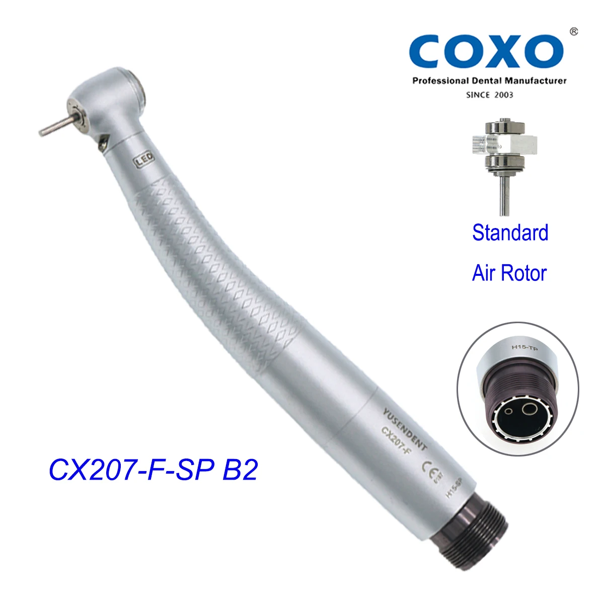 Original COXO LED Dental Turbine High Speed Handpiece E Generator Air Turbine Rotor Standard/Torque Head 2/4 Hole Fit NSK KAVO