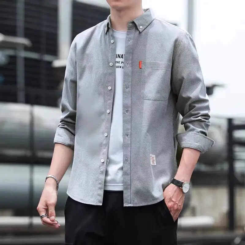 

Casual Loose Long Sleeve Men's Shirt Spring Autumn New Style Business Casual Fashionable Large Size Shirt Jacket Breathable W...