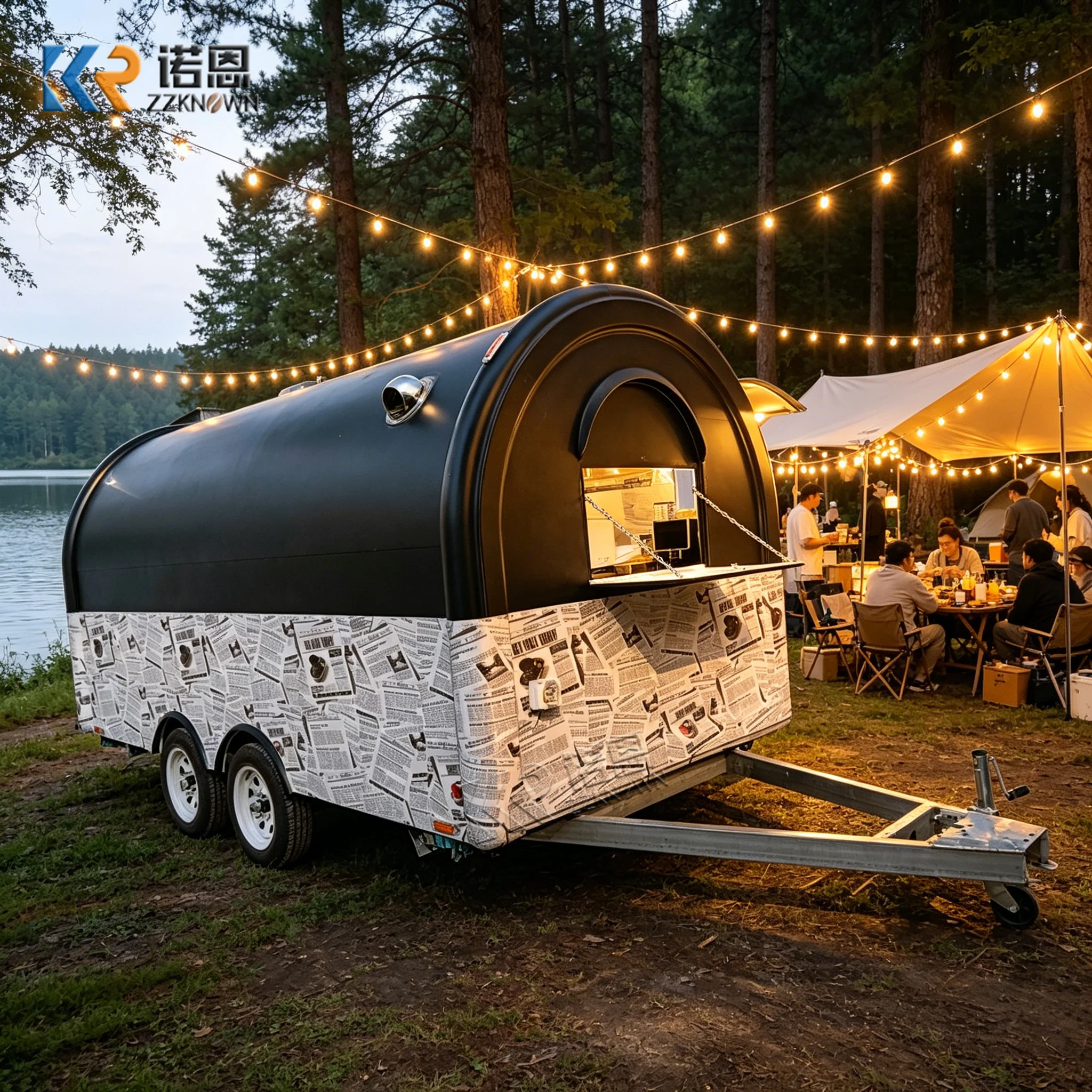 High Output Fully Equipped Food Truck Trailer Mobile Kitchen Burger Taco Fries Ice Cream Pizza Bar Station