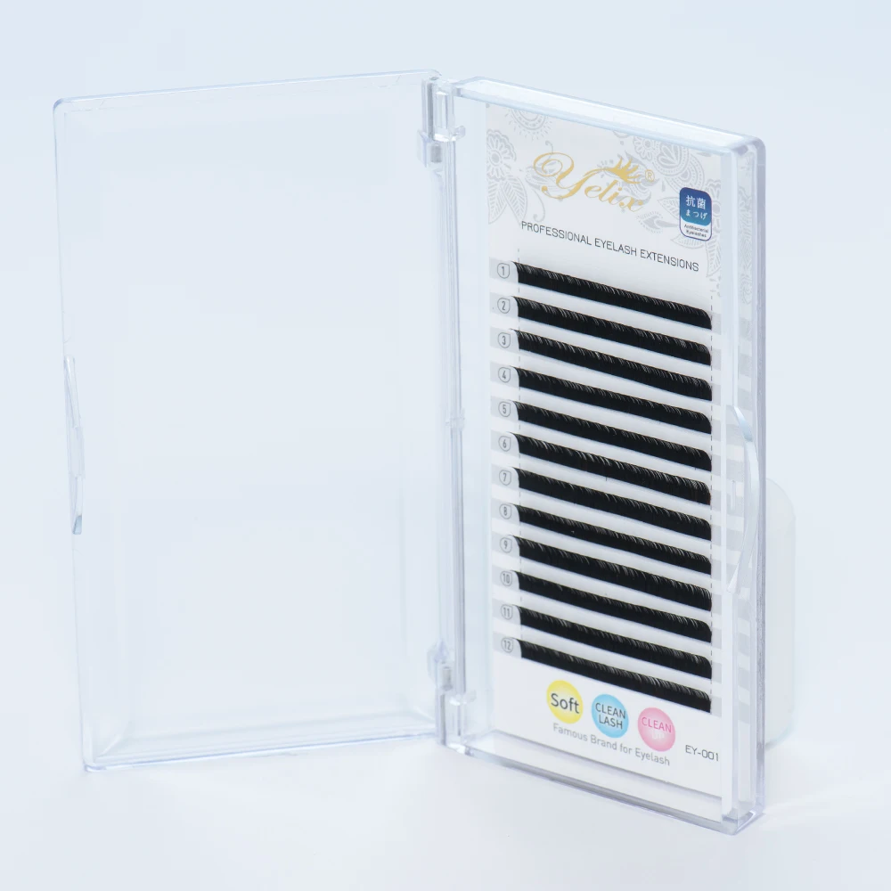 Yelix 0,12mm Untere Wimpernverlängerungen B-Curl Weiche Schlanke Natürliche Wimpern-Tray 5-8mm & 5-7mm Mix für den professionellen Salongebrauch – Detail 1
