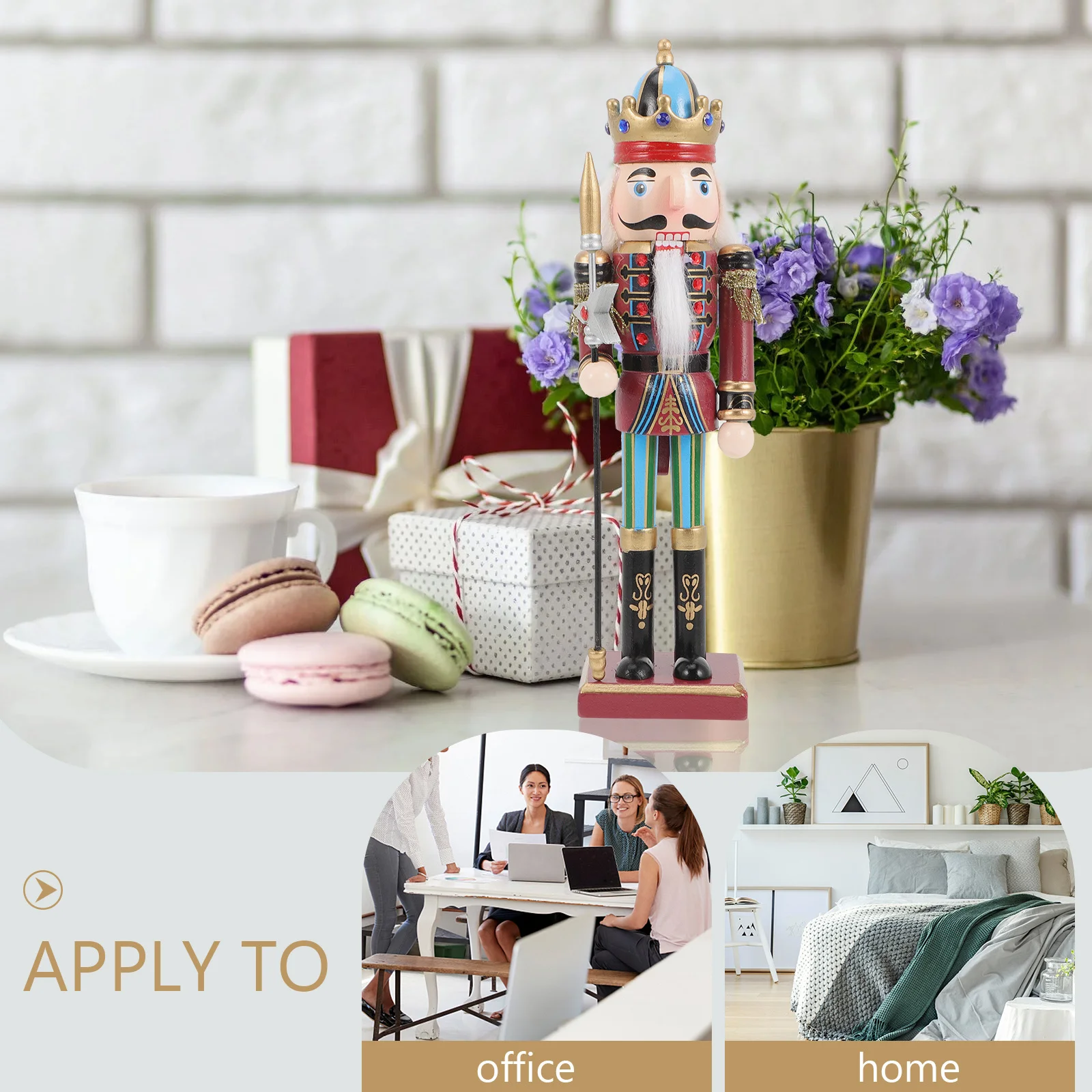 

Dining Table Nutcracker Ornament Decoration Soldier Couplets Wooden Home Festival