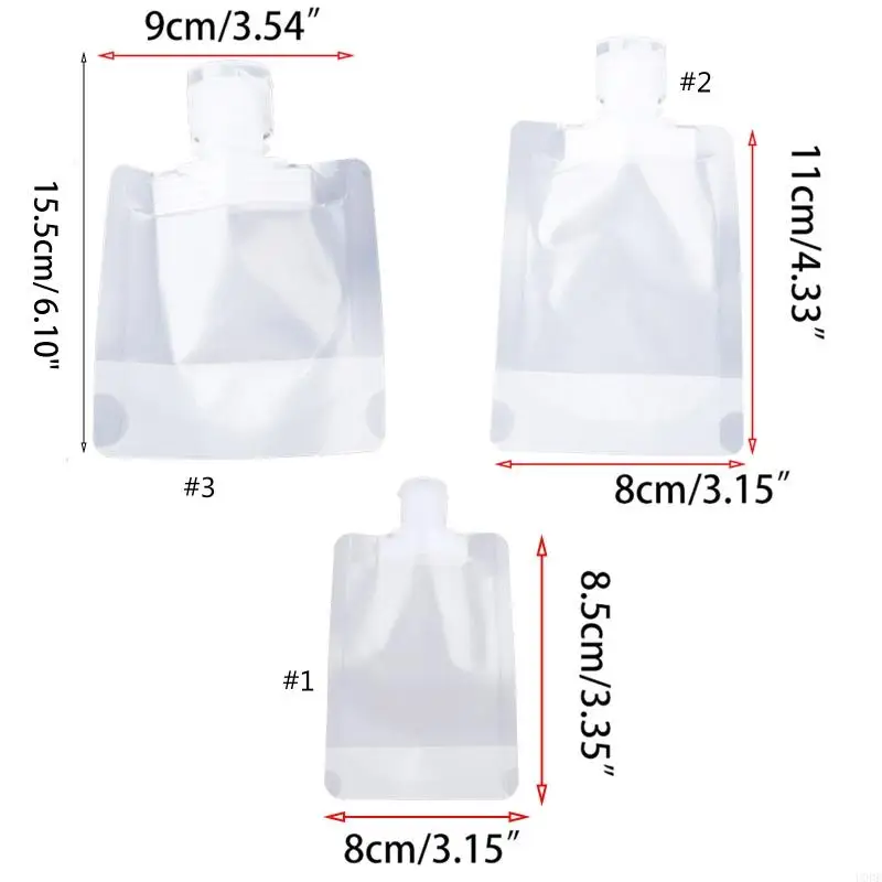 U0DE 5 قطع حاوية لوشن قابلة للضغط وقابلة لإعادة الملء وجل استحمام شفاف وحقيبة فارغة
