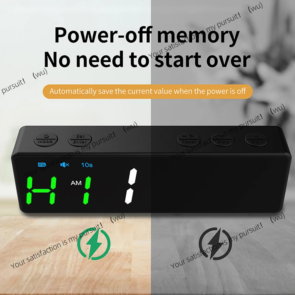Portable fitness timer, countdown/start/stopwatch, magnetic suction & USB rechargeable 4 modes