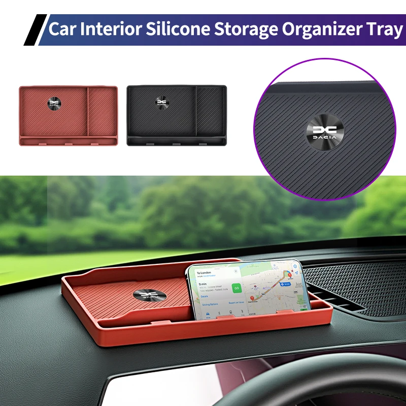 

Car Sticker Dashboard Storage Box Silicone Case Tools Organizer Anti-Slip Mat For Dacia Duster Logan Sandero Lodgy Dokker Stepwa