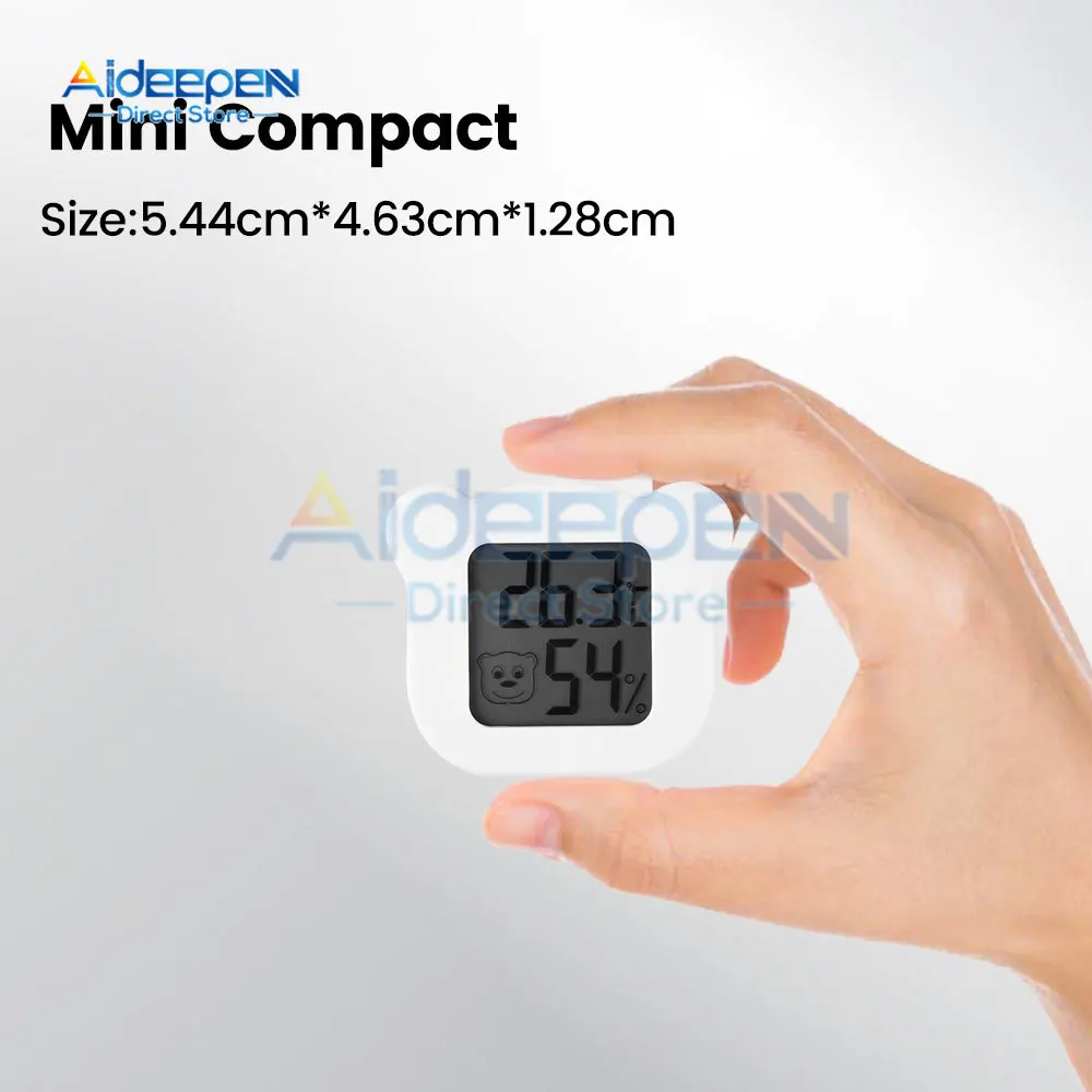 High-Precision LCD Indoor Electronic Digital Display Temperature and Humidity Meter -50~70℃ 10~99% RH for Room Bedroom